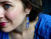 Boucles d'oreilles* plastique fou* minimalisme* bleu/ doré