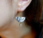 Boucles d'oreilles dessinées à la main* demi-lune* mini* ginkgos