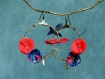 Boucles d'oreilles créoles fleuries* couronnes de fleurs* liberty 1