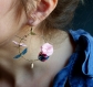 Boucles d'oreilles créoles fleuries* couronnes de fleurs* liberty 3