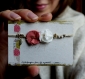 Bracelet fleuri* fleurs en tissu cousues main* terracotta et blanc