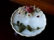  bougie florale* coupelle vert d'eau porcelaine