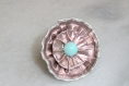 Bague corolle en capsules recyclées rose et bleu
