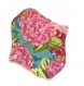 Protection féminine quotidienne lavable et écologique xl en coton et éponge - fleurs et bouton pression rose
