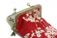 Porte-monnaie vintage * rétro en coton et motifs fleuris japonisants