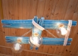 Plafonnier en bois en corde en coton et chaîne en acier, lustre éclatant d'été, rustique