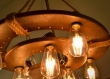 Plafonnier en bois avec spots led, lustre circulaire, éclairage de nuit, ampoules edison