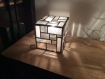 Lampe de table cubique en vitrail tiffany style année 30