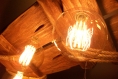 Lustre en bois vieilli, plafonnier en bois vieilli, lustre, rustique, lumière en bois, ampoules edison