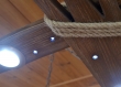 Lustre fait main en bois naturel et corde de jute, plafonnier, plafonnier, lampe en bois d'origine