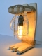 Lampe de table en bois naturel et verre à bière, lampe de bureau en bois, luminaire de bureau rustique, lampe en bois pour cuisine, pour pub