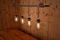 Pendentif lampe en bois d'un bocal en conserve, pot mason, lampe rustique, lustre de plafond, luminaire suspendu, luminaire rustique