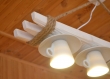 Plafonnier en bois, lustre de cuisine pendentif rustique, luminaire fait main d'éclairage de plafond