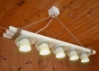 Plafonnier en bois, lustre de cuisine pendentif rustique, luminaire fait main d'éclairage de plafond