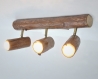 Plafonnier sur rail en rondin naturel, lumière en bois flotté fait à la main, plafonnier en bois, luminaire sur rail de plafond en bois
