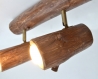 Plafonnier sur rail en rondin naturel, lumière en bois flotté fait à la main, plafonnier en bois, luminaire sur rail de plafond en bois