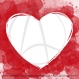 Carte postale de saint valentin « coeur » illustrée d'un coeur en pochoir