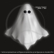 Carte postale « boo » illustrée d’un fantôme sur fond noir