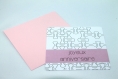 Carte d'anniversaire « dot 2 » avec un motif géométrique et une bande rose pastel 
