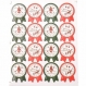 Lot 16 etiquettes stickers joyeux noel merry christmas rouge vert neuf