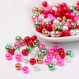 Lot 50 perles rondes en verre nacrées rose rouge apprêt bijoux 6 mm neuf