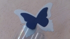 20 marques places papillon bleu ciel et bleu marine mariage