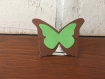 20 marques places papillon  chocolat  et  vert anis  mariage