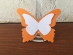20 marques places papillon  orange  et  blanc  mariage