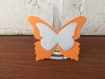 20 marques places papillon  orange  et  gris  mariage