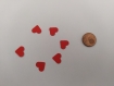 Scrapbooking   200  confettis mini coeurs  rouge    mariage                                                                                                                                                                                               