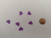 Scrapbooking   200  confettis mini coeurs  violet    mariage                                                                                                                                                                                               