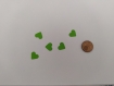 Scrapbooking   200  confettis mini coeurs  vert anis  mariage                                                                                                                                                                                            