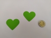 Scrapbooking   100  confettis grand  coeurs  vert anis  mariage                                                                                                                                                                                            