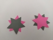 Scrapbooking   100  confettis grandes  étoiles double  fushia gris  mariage                                                                                                                                                                                 