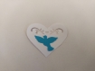 Scrapbooking   100  confettis coeur  ajouré  blanc  colombe turquoise  mariage                                                                                                                                                                            