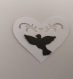 Scrapbooking   100  confettis coeur  ajouré  blanc  colombe noir  mariage                                                                                                                                                                            