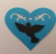 Scrapbooking   100  confettis coeur  ajouré  turquoise  colombe noir  mariage                                                                                                                                                                            