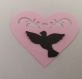 Scrapbooking   100  confettis coeur  ajouré  rose  colombe noir  mariage                                                                                                                                                                            