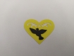 Scrapbooking   100  confettis coeur  ajouré  jaune  colombe noir  mariage                                                                                                                                                                            