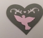 Scrapbooking   100  confettis coeur  ajouré  gris  colombe rose  mariage                                                                                                                                                                            