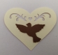 Scrapbooking   100  confettis coeur  ajouré  ivoire  colombe chocolat  mariage                                                                                                                                                                            