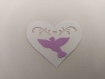 Scrapbooking   100  confettis coeur  ajouré  blanc  colombe mauve/parme  mariage                                                                                                                                                                            