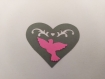 Scrapbooking   100  confettis coeur  ajouré  gris  colombe fushia  mariage                                                                                                                                                                            