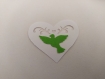 Scrapbooking   100  confettis coeur  ajouré  blanc  colombe vert anis mariage                                                                                                                                                                            