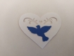 Scrapbooking   100  confettis coeur  ajouré  blanc  colombe bleu  mariage                                                                                                                                                                            