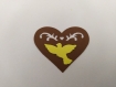 Scrapbooking   100  confettis coeur  ajouré  chocolat  colombe jaune    mariage                                                                                                                                                                            