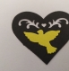 Scrapbooking   100  confettis coeur  ajouré  noir  colombe  jaune    mariage                                                                                                                                                                            