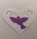 Scrapbooking   100  confettis coeur  ajouré  blanc  colombe violet  mariage                                                                                                                                                                            
