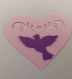 Scrapbooking   100  confettis coeur  ajouré  fushia  colombe violet  mariage                                                                                                                                                                            