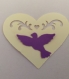 Scrapbooking   100  confettis coeur  ajouré  ivoire  colombe violet  mariage                                                                                                                                                                            
